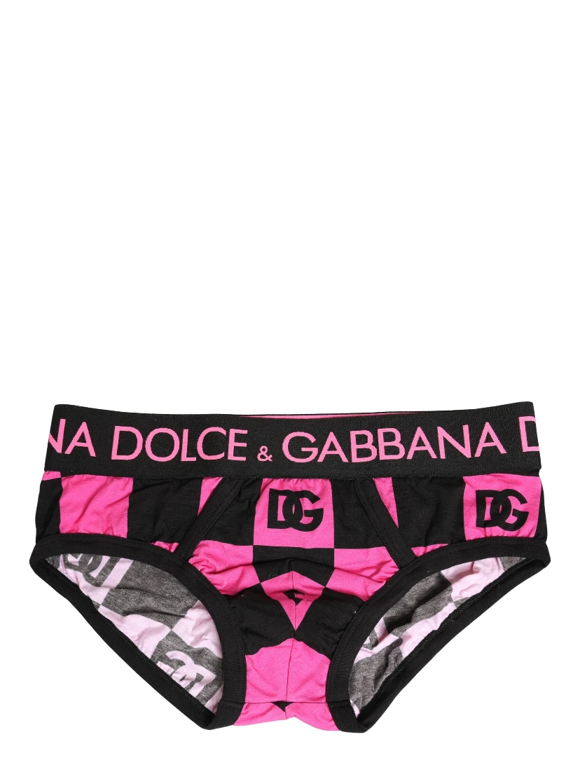 Black Pink Logo Cotton Brando Brief Underwear