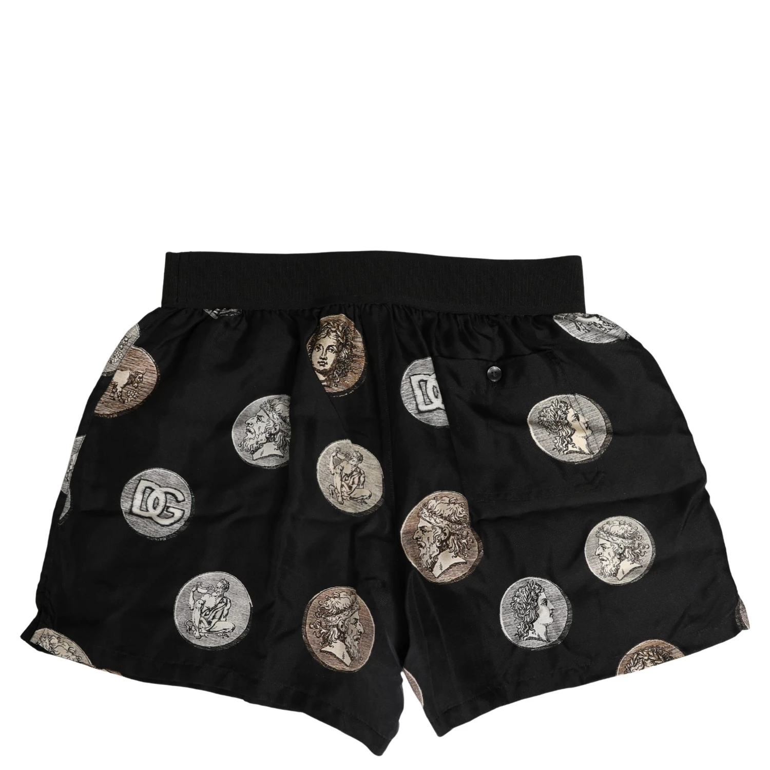 Black Ancient Coin Print Boxer Shorts Underwear