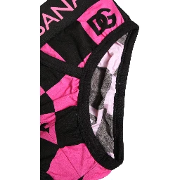 Black Pink Logo Cotton Brando Brief Underwear