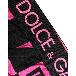 Black Pink Logo Cotton Brando Brief Underwear