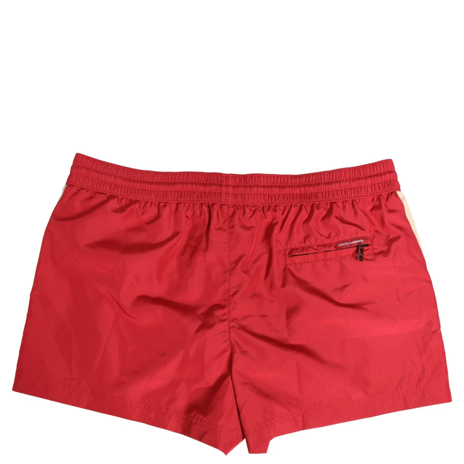 Red Polyester Men Drawstring Shorts Swimwear