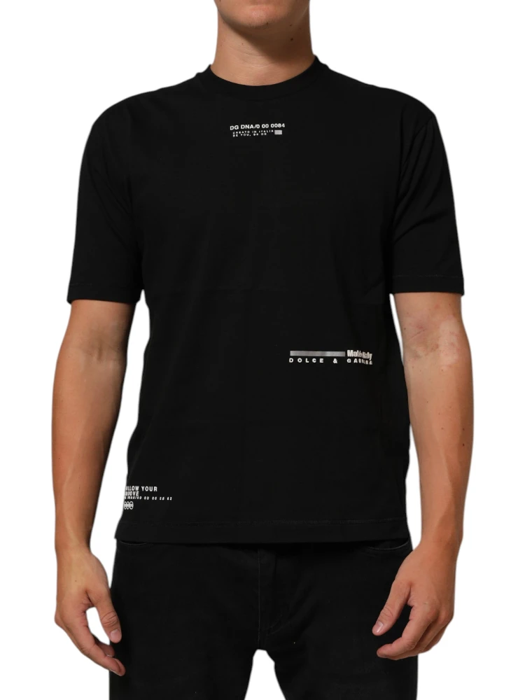 Black Statement Cotton Crew Neck Men T-shirt alternative