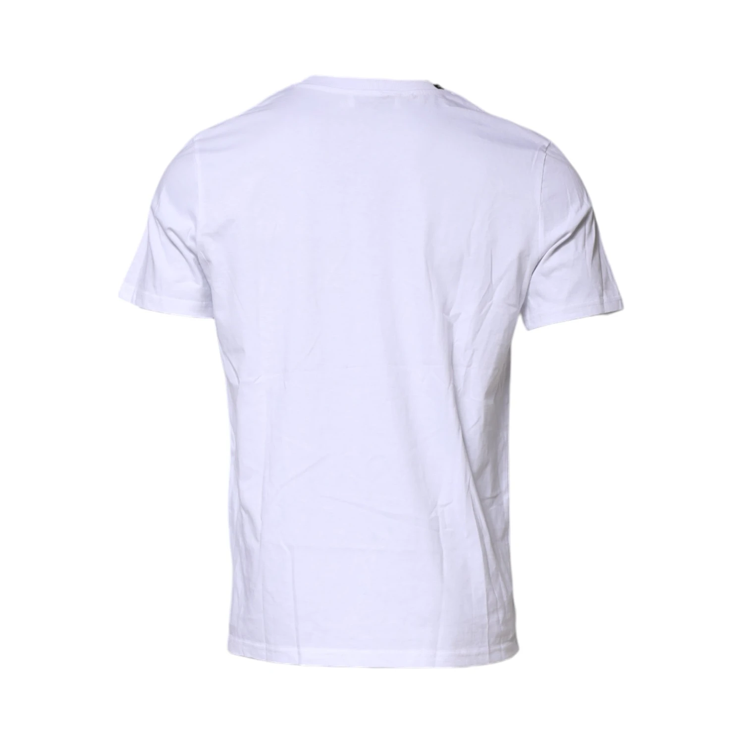 White Cotton Leopard Print Crew Neck T-shirt