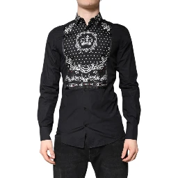 Black White Bandana GOLD Formal Dress Shirt