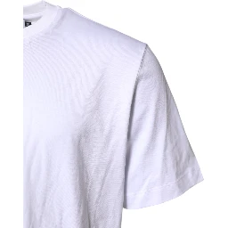 White Cotton DG Logo Embroidery Men  T-shirt