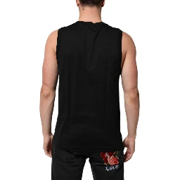 Black Cotton Sleeveless Men Tank Top T-shirt
