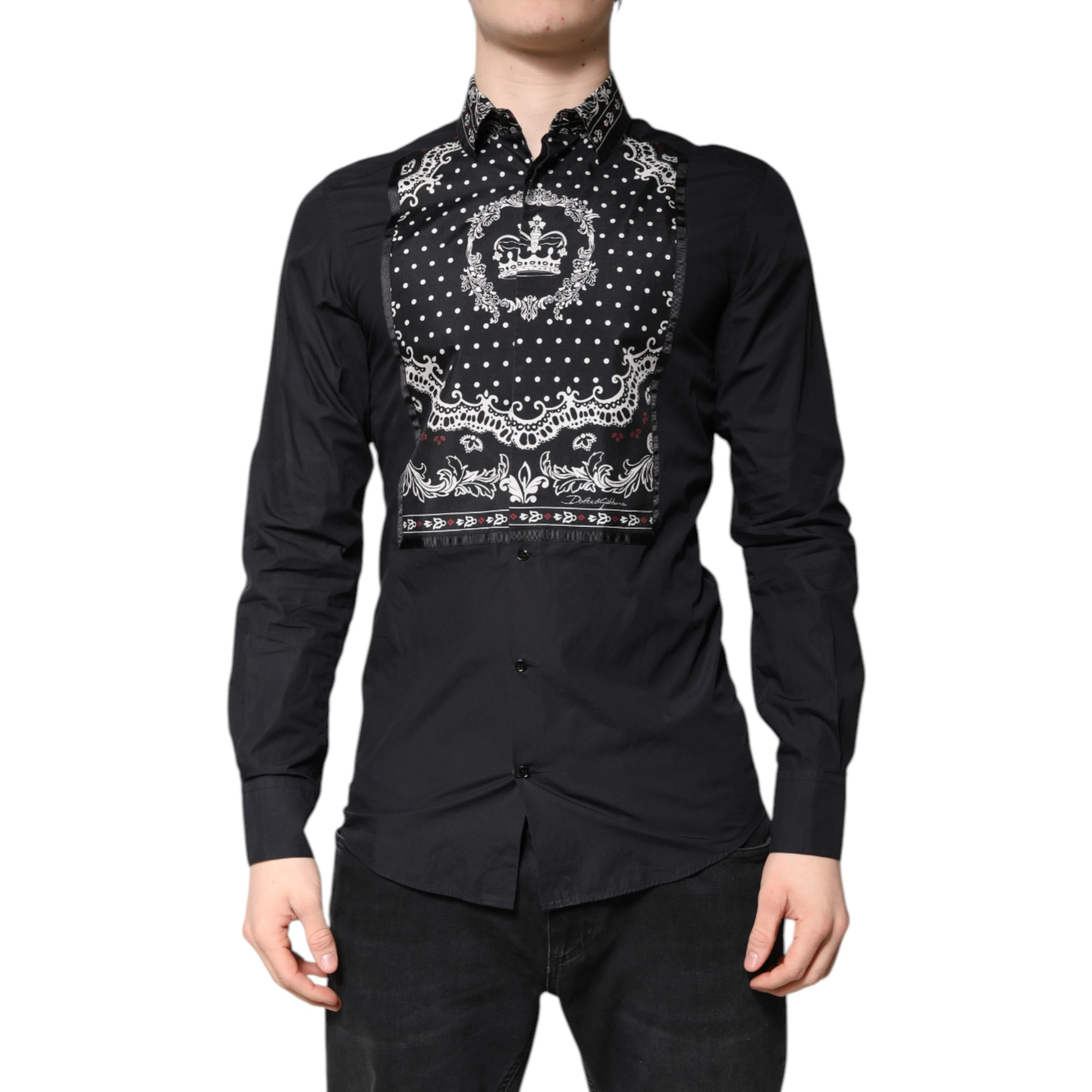 Black White Bandana GOLD Formal Dress Shirt