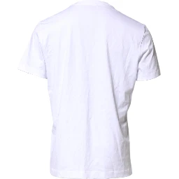 White Cotton DG Logo Embroidery Men  T-shirt
