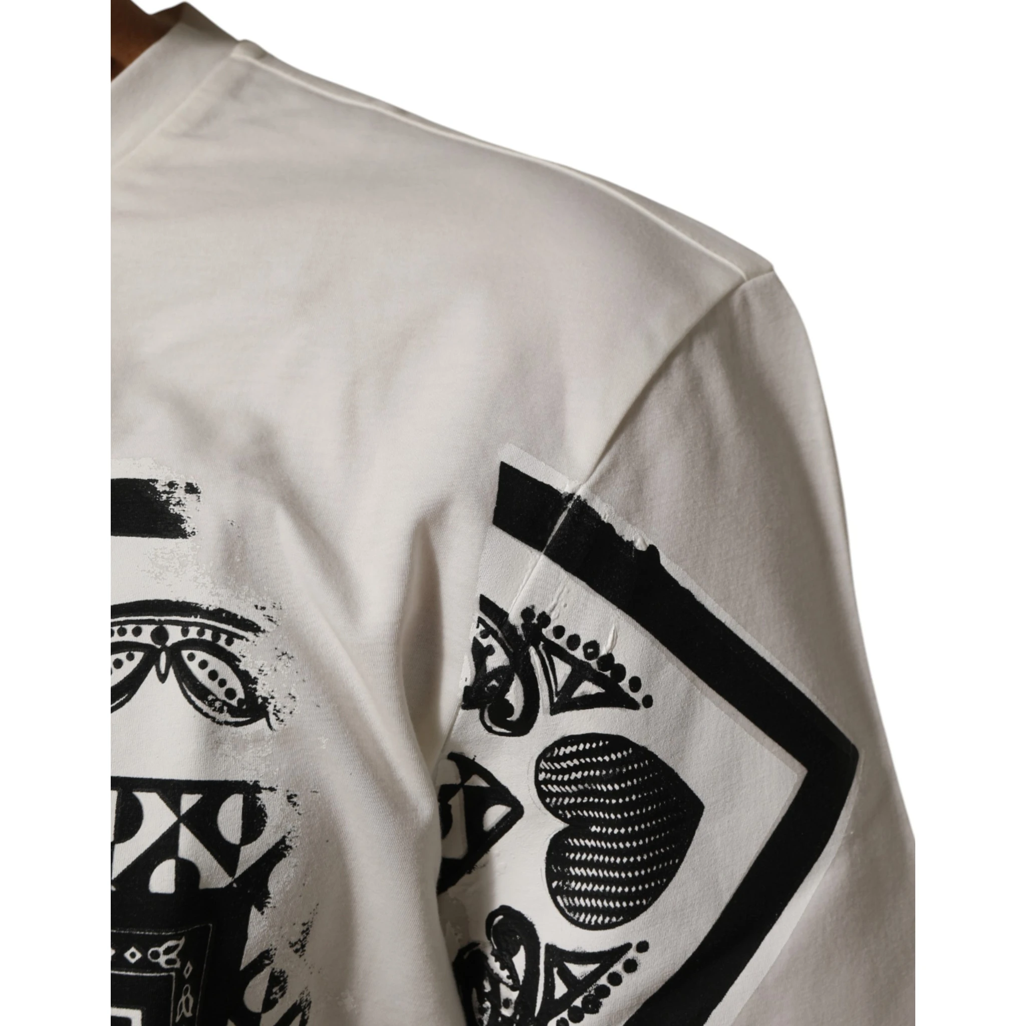 White Cotton Bandana Print CrewNeck T-shirt