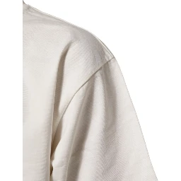 White Cotton Logo Print Men Crewneck T-shirt