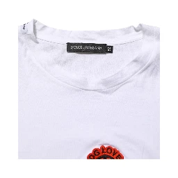 White Cotton DG Love Patch Crew Neck T-shirt