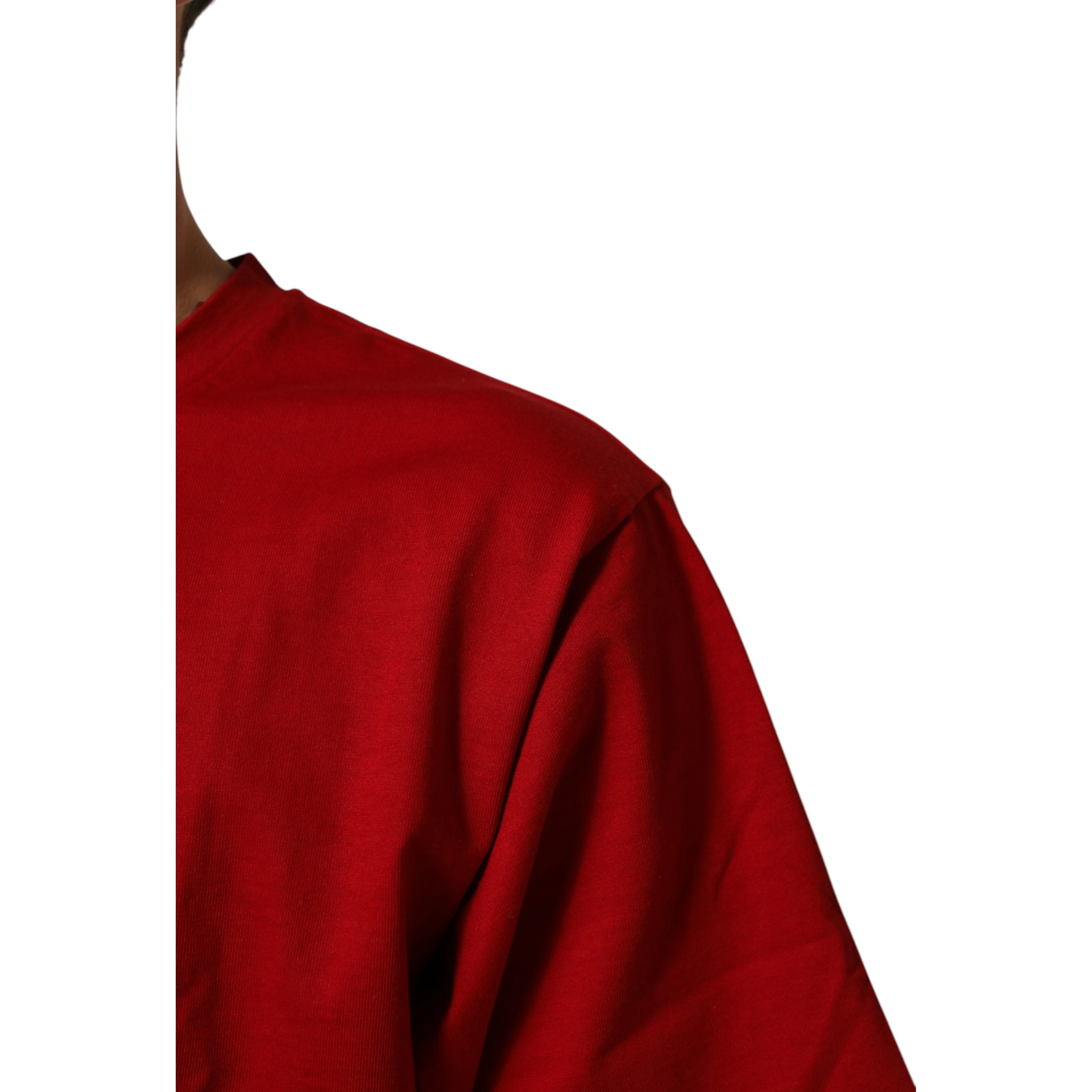 Red DG Eye Print Cotton Crew Neck T-shirt