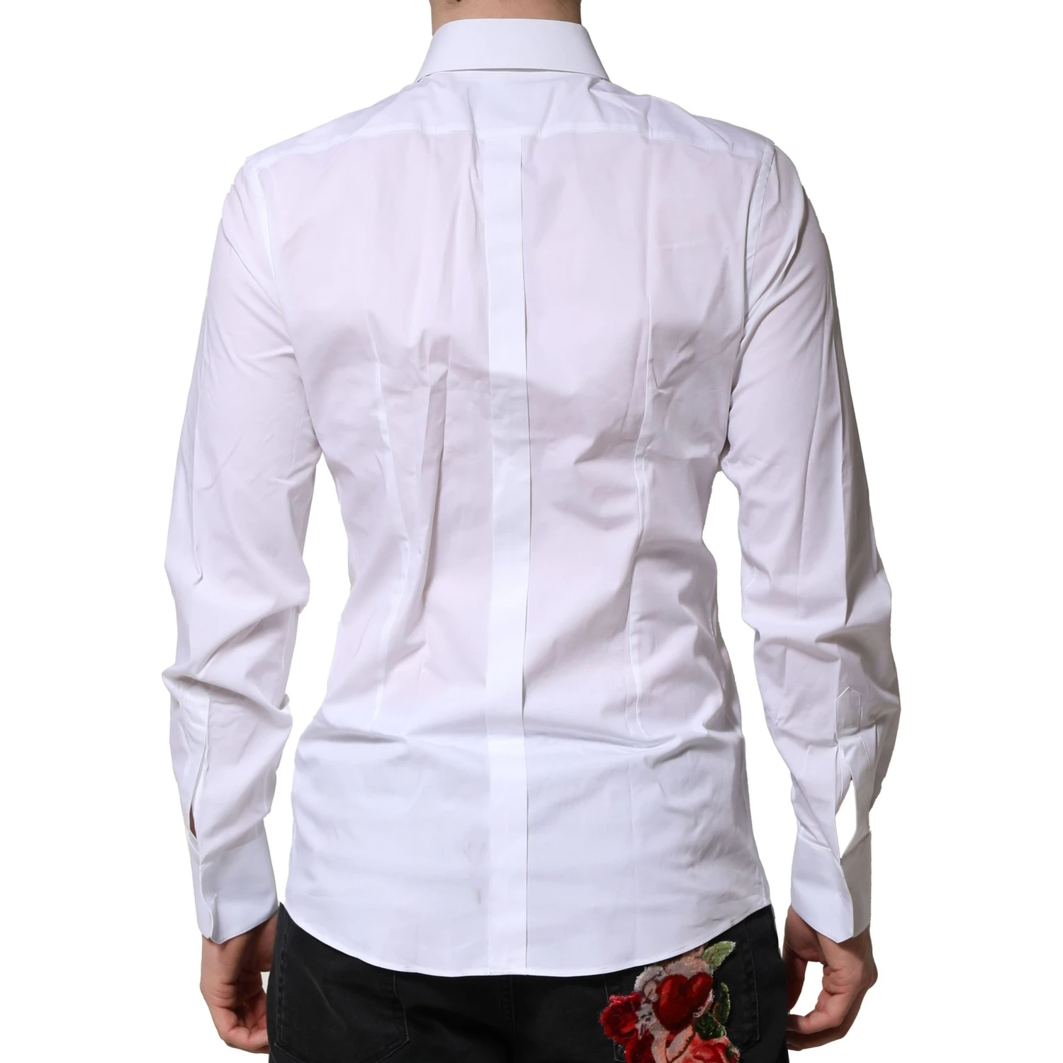 White Cotton GOLD Long Sleeves Formal Shirt