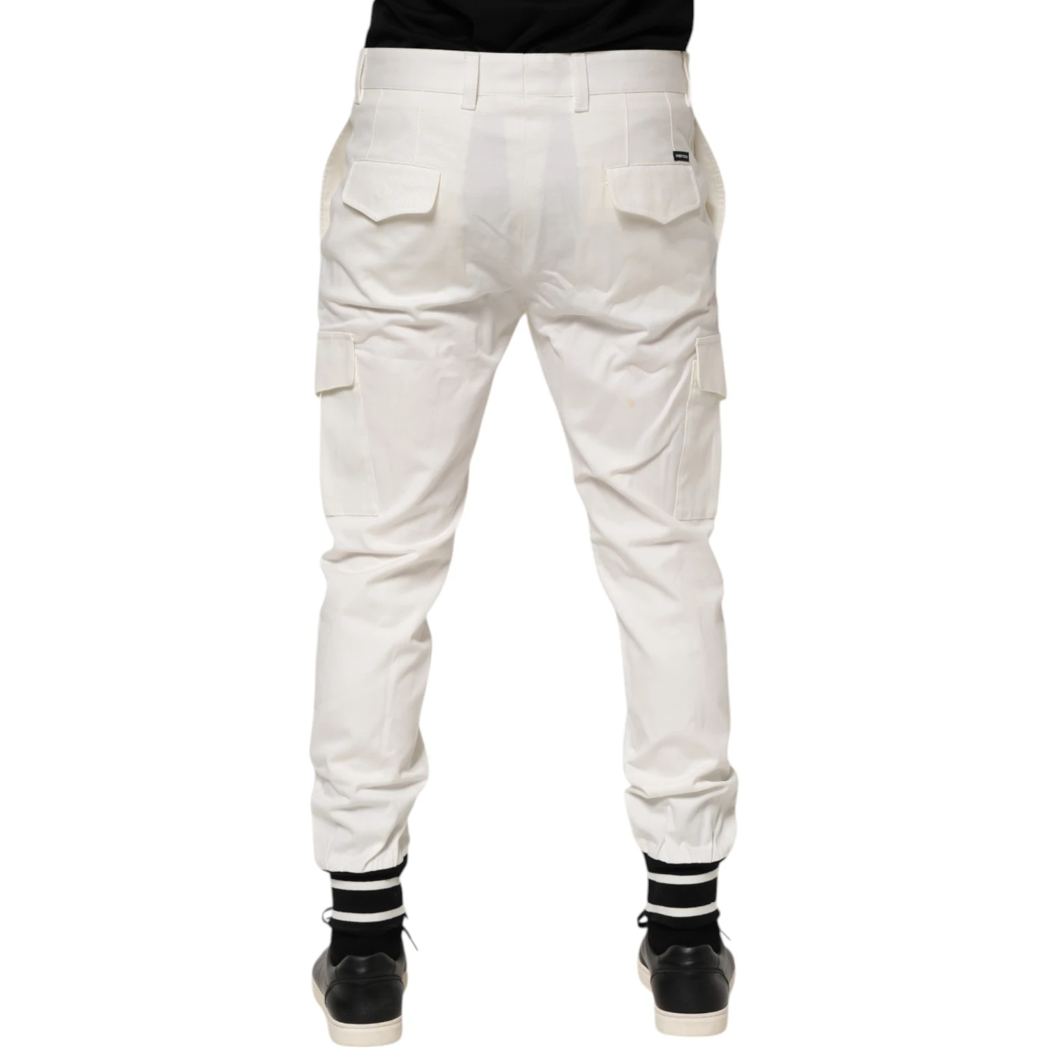 White Cotton Jogger Cargo Skinny Men Pants