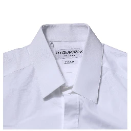 White Cotton GOLD Long Sleeves Formal Shirt