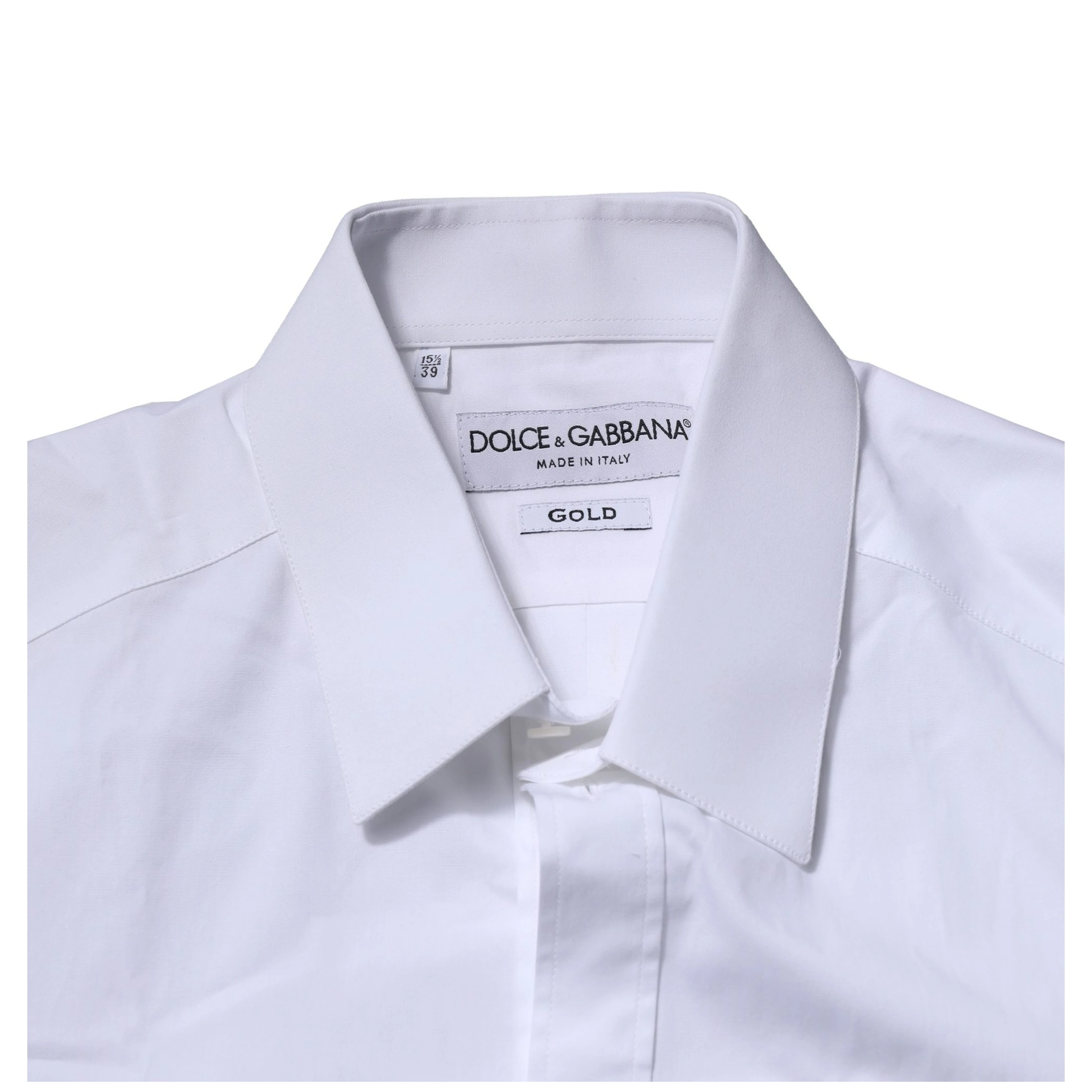 White Cotton GOLD Long Sleeves Formal Shirt