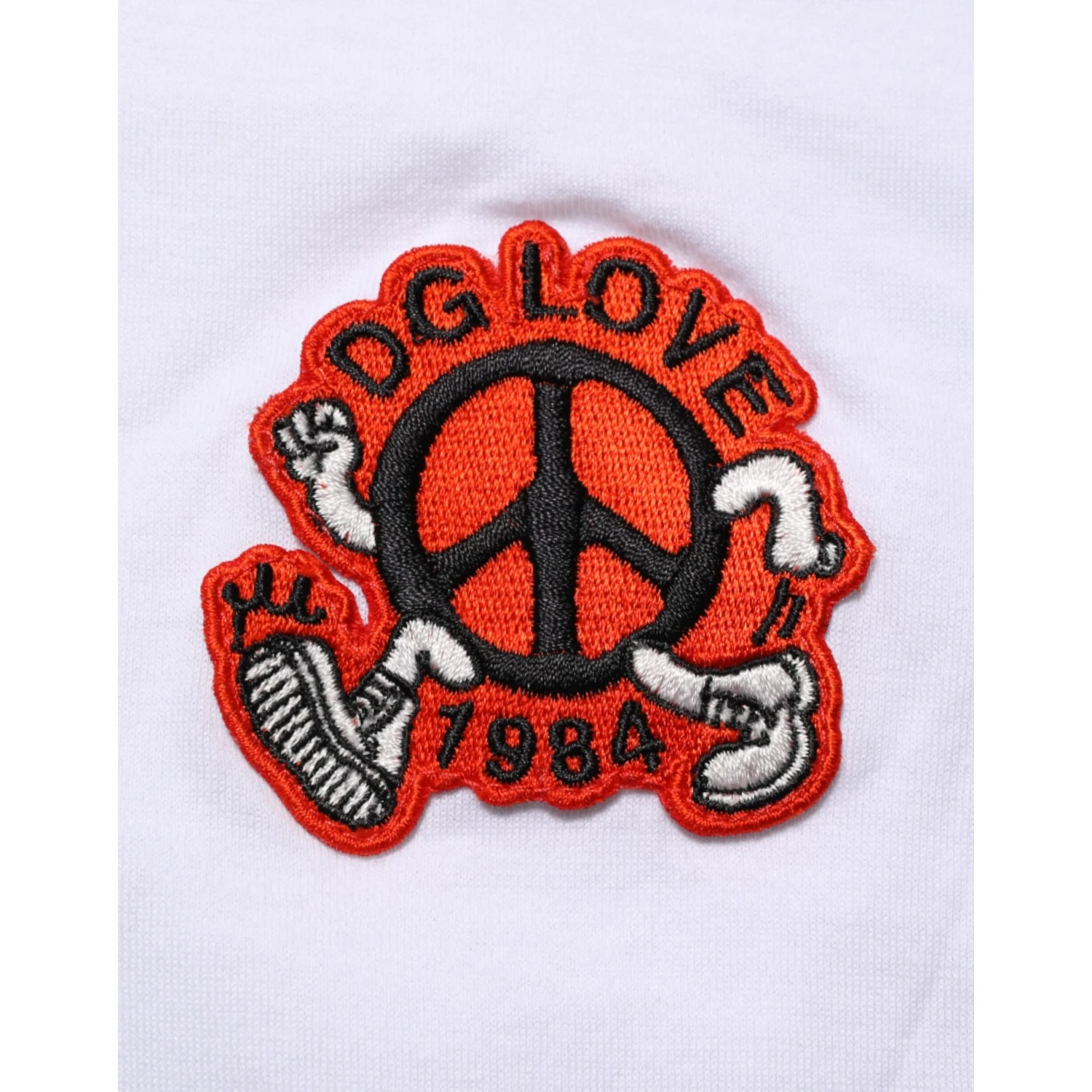 White Cotton DG Love Patch Crew Neck T-shirt
