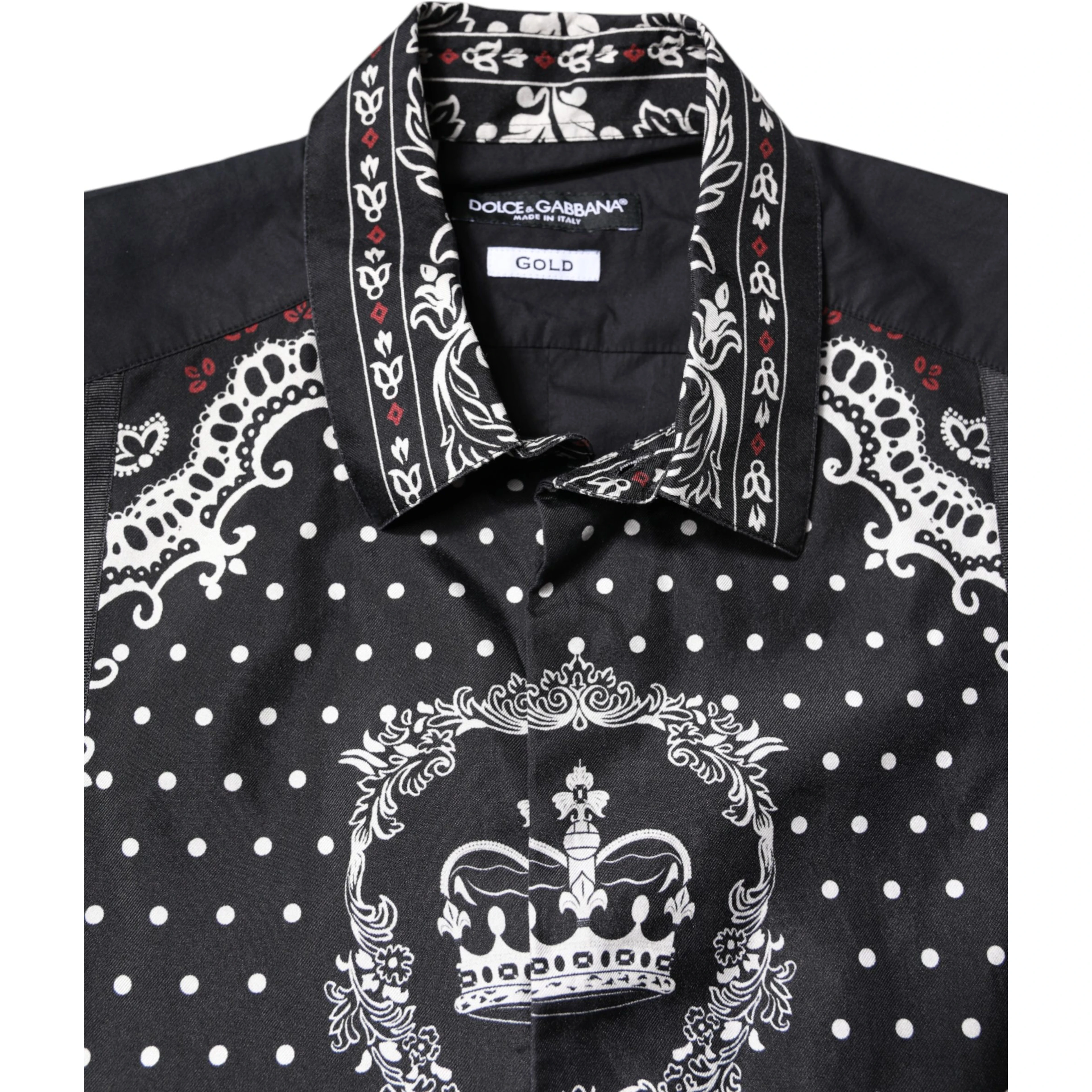 Black White Bandana GOLD Formal Dress Shirt