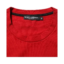 Red DG Eye Print Cotton Crew Neck T-shirt