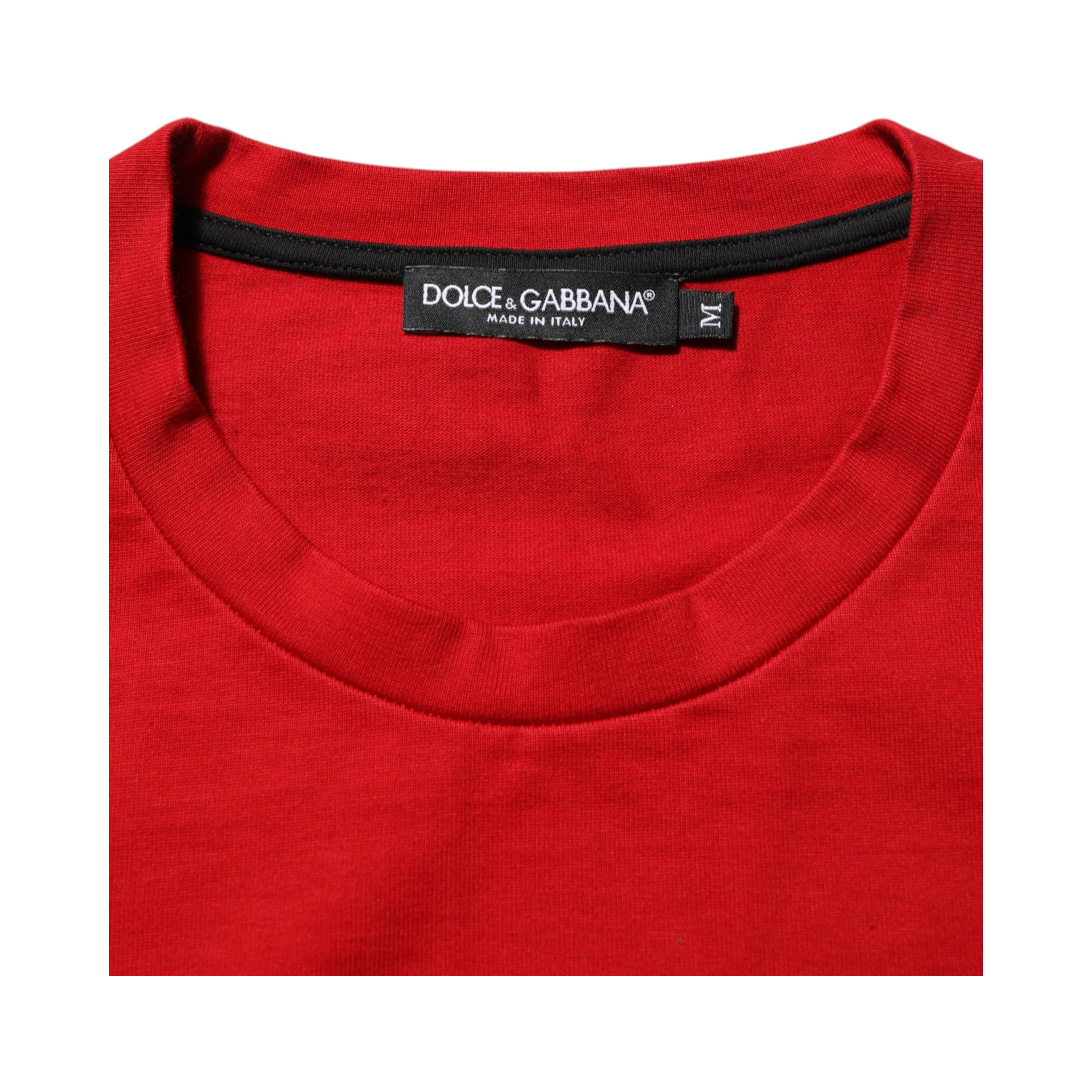 Red DG Eye Print Cotton Crew Neck T-shirt