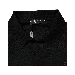 Black Crest Long Sleeve Men Pullover Sweater
