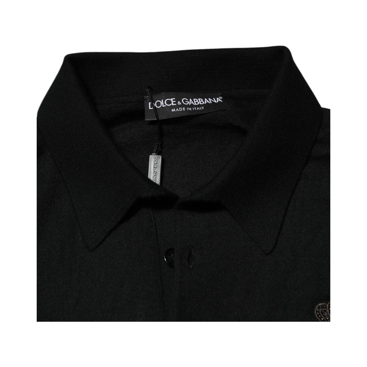 Black Crest Long Sleeve Men Pullover Sweater