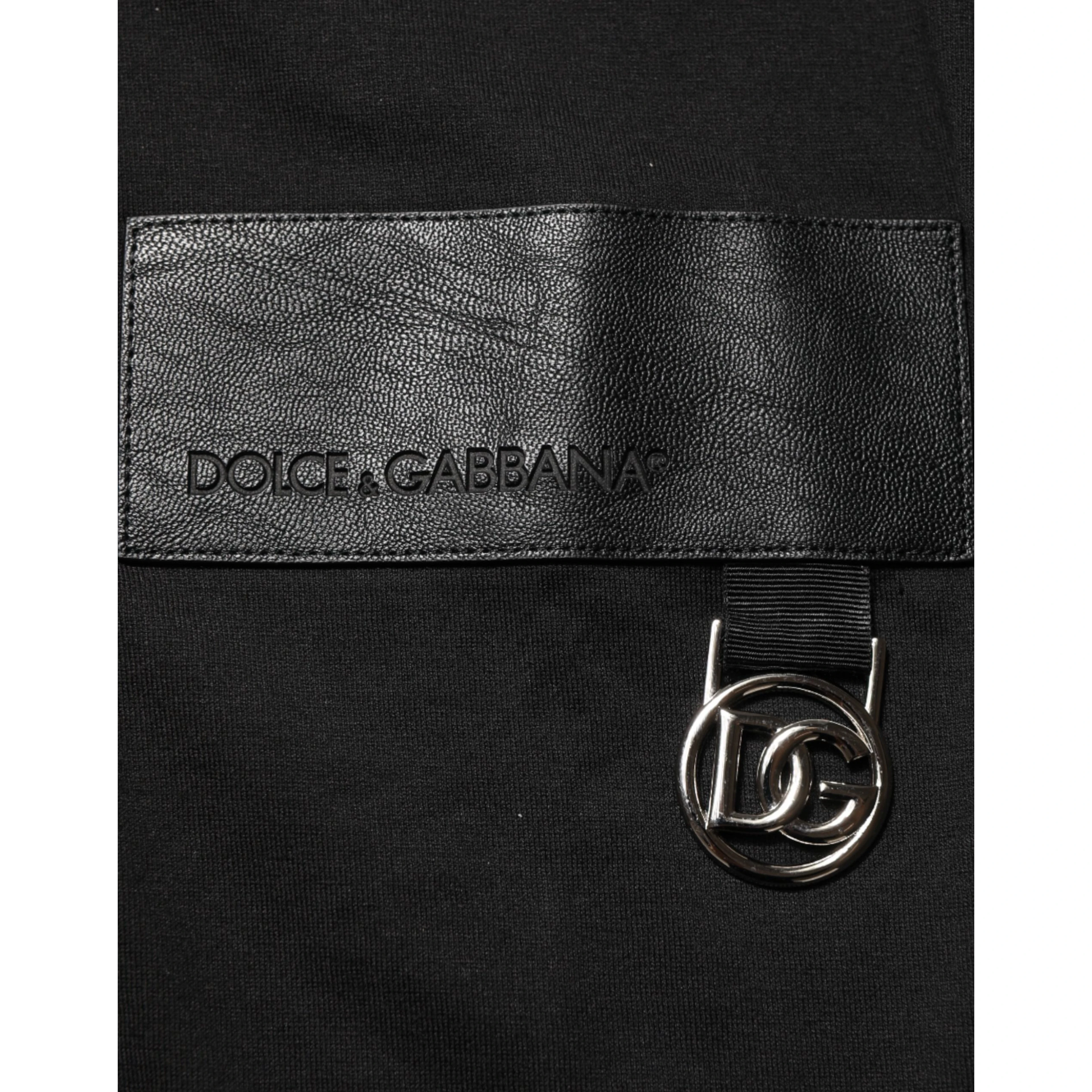Black Cotton Logo Plaque Crew Neck T-shirt