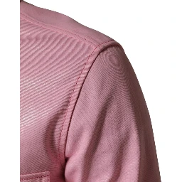 Pink Cotton Collared Men Button Down Shirt