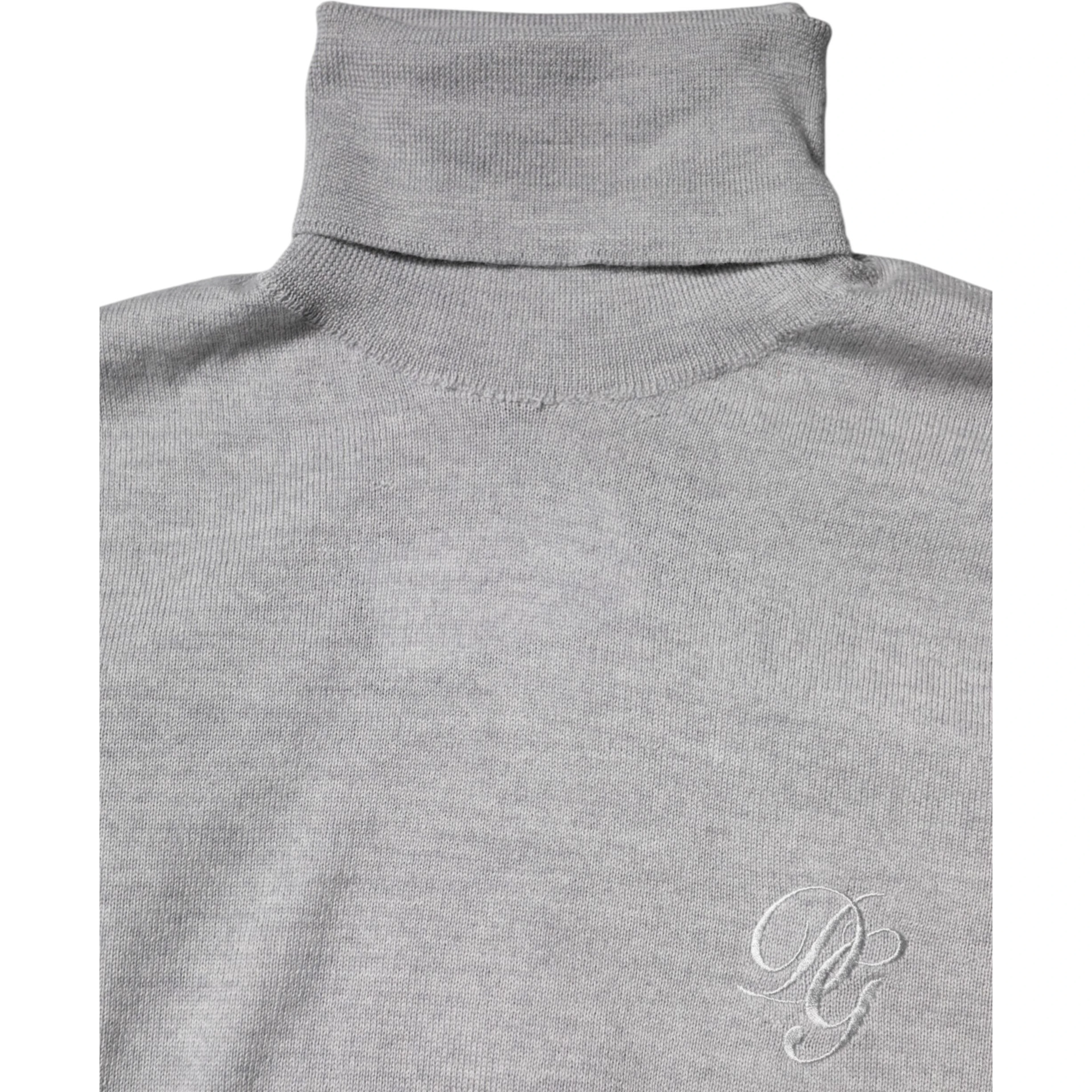 Gray LongSleeve Turtleneck Pullover Sweater