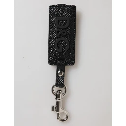 Black DG Logo Leather Silver Metal Keyring Men Keychain