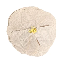 Beige Floral Motif Silk Blend Poplin Fabric Pin  Brooch