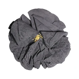 Gray Floral Motif Silk Blend Poplin Fabric Bar Pin  Brooch