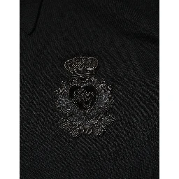 Black Crest Long Sleeve Men Pullover Sweater