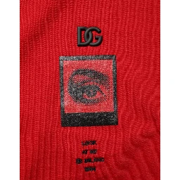 Red DG Eye Print Cotton Crew Neck T-shirt