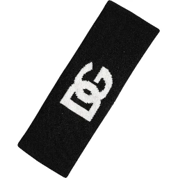 Men Black White Cashmere Logo Head Band Hat