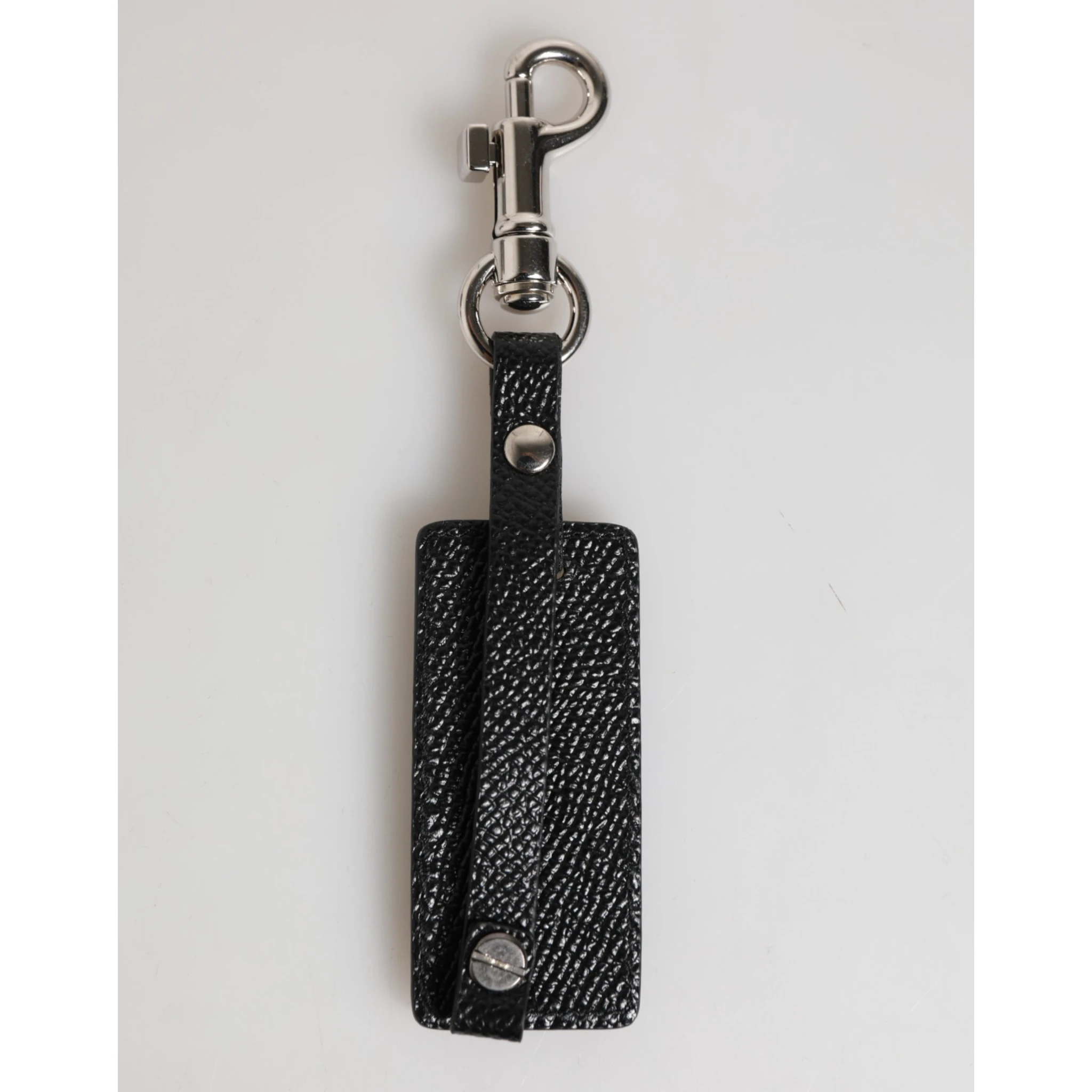 Black DG Logo Leather Silver Metal Keyring Men Keychain