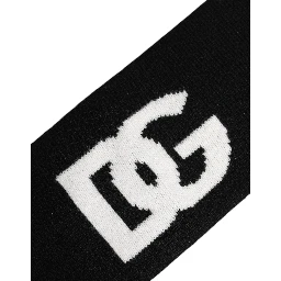 Men Black White Cashmere Logo Head Band Hat
