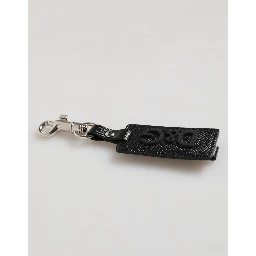 Black DG Logo Leather Silver Metal Keyring Men Keychain