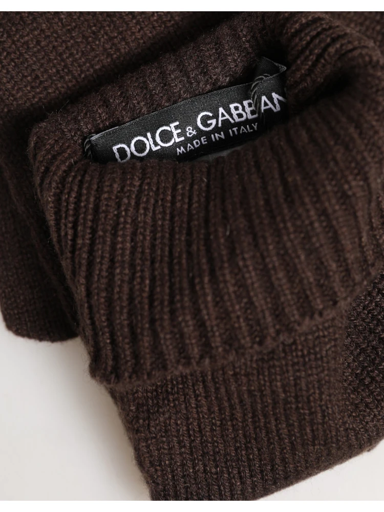 Brown Cashmere Knitted Elbow Length Mitten Gloves alternative