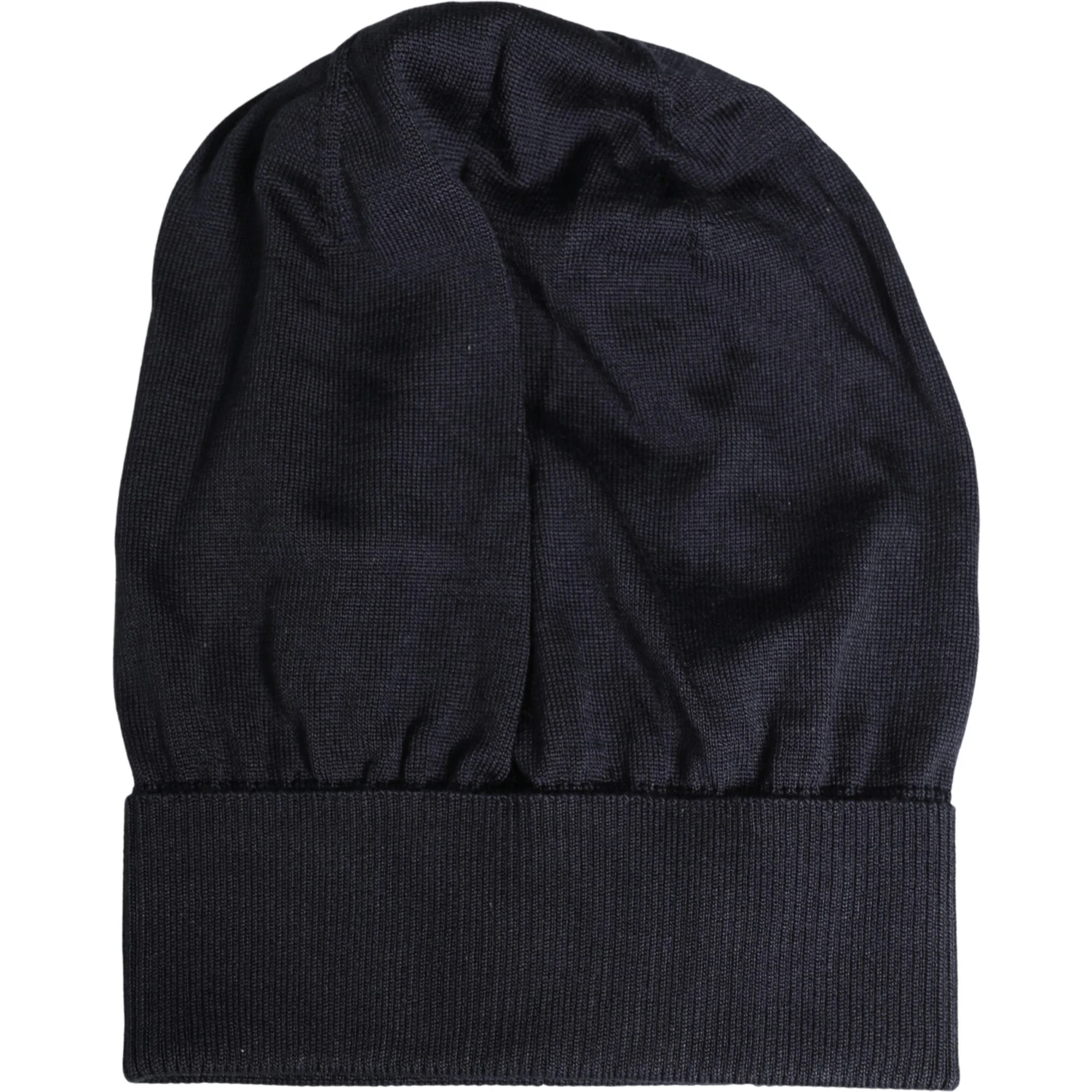 Black Solid Wool Knitted Winter Beanie Cap Hat