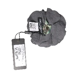 Gray Floral Motif Silk Blend Poplin Fabric Bar Pin  Brooch