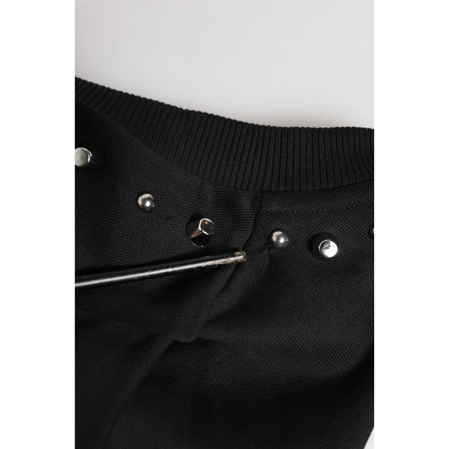 Black Embellished Cotton Sweatshirt Sweater