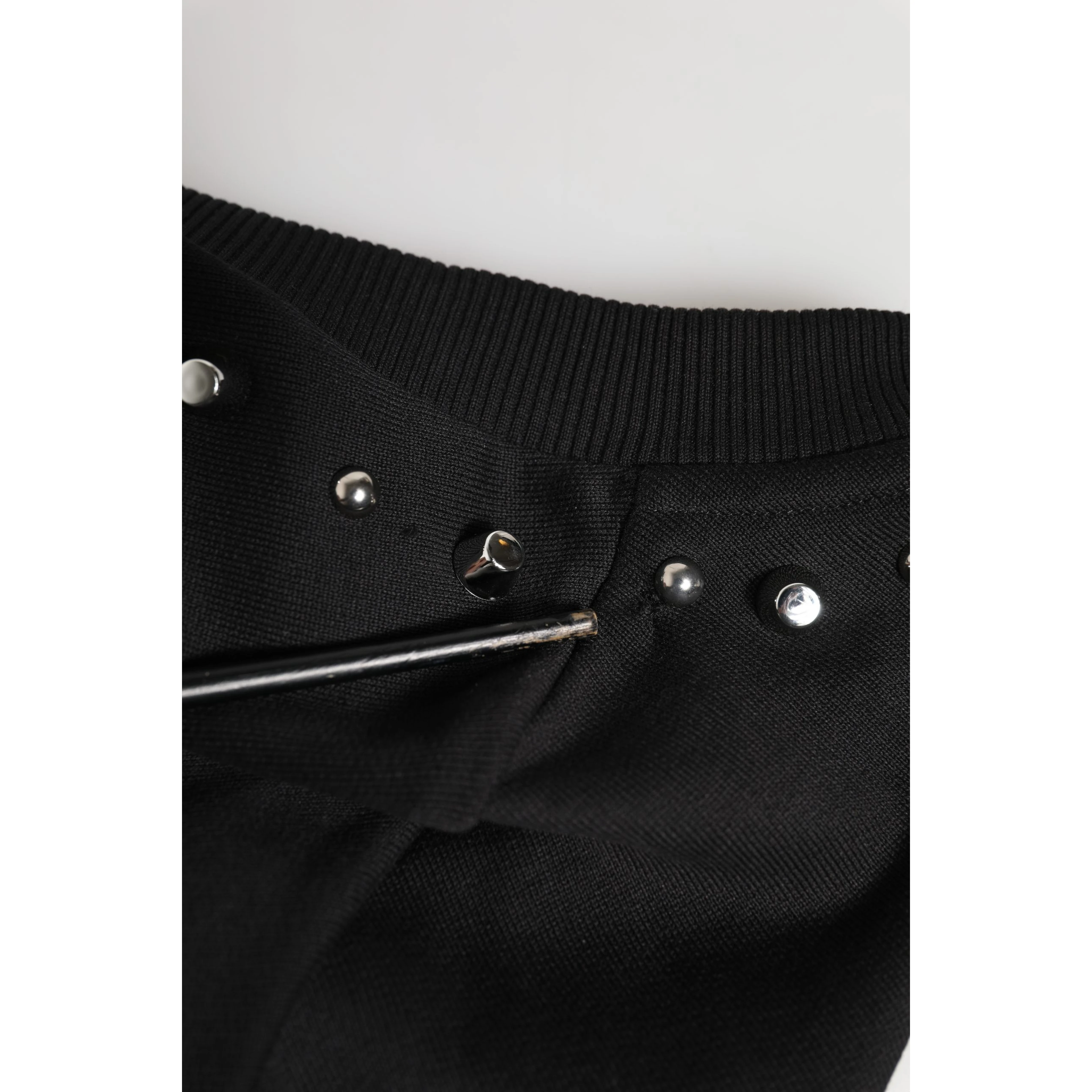 Black Embellished Cotton Sweatshirt Sweater
