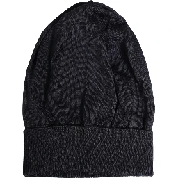 Black Solid Wool Knitted Winter Beanie Cap Hat