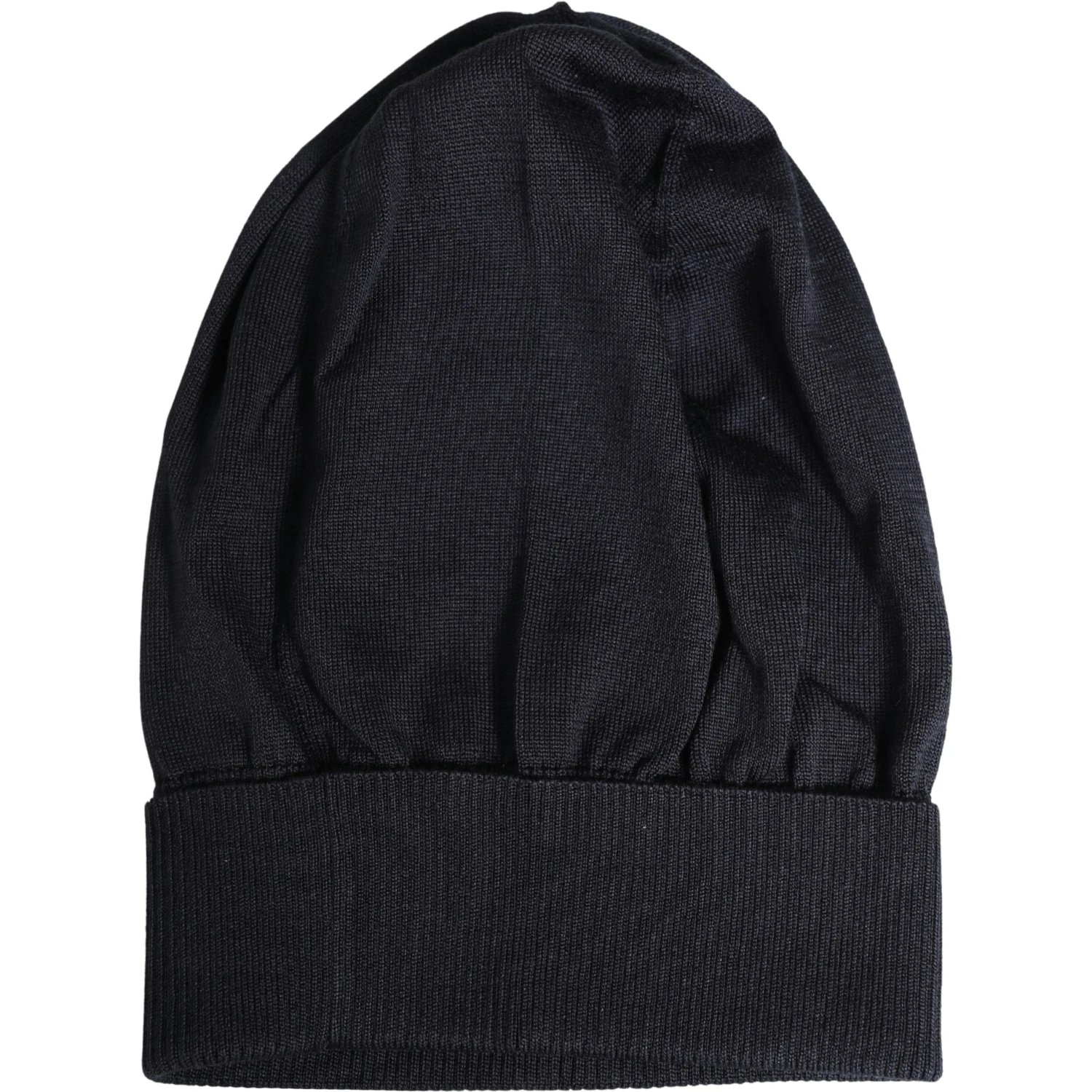 Black Solid Wool Knitted Winter Beanie Cap Hat