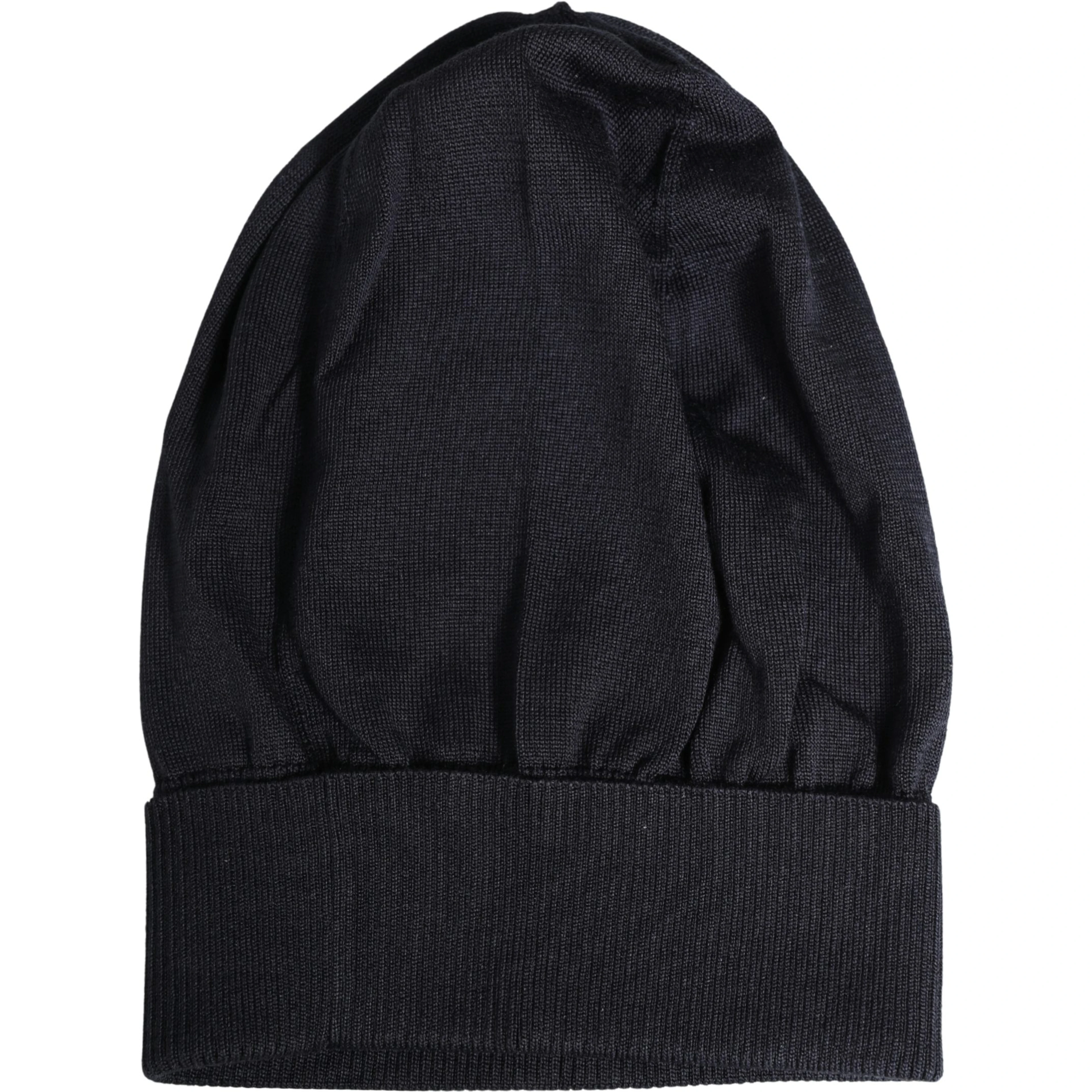 Black Solid Wool Knitted Winter Beanie Cap Hat