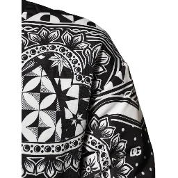 Black White BandanaPrint Men Bomber  Jacket