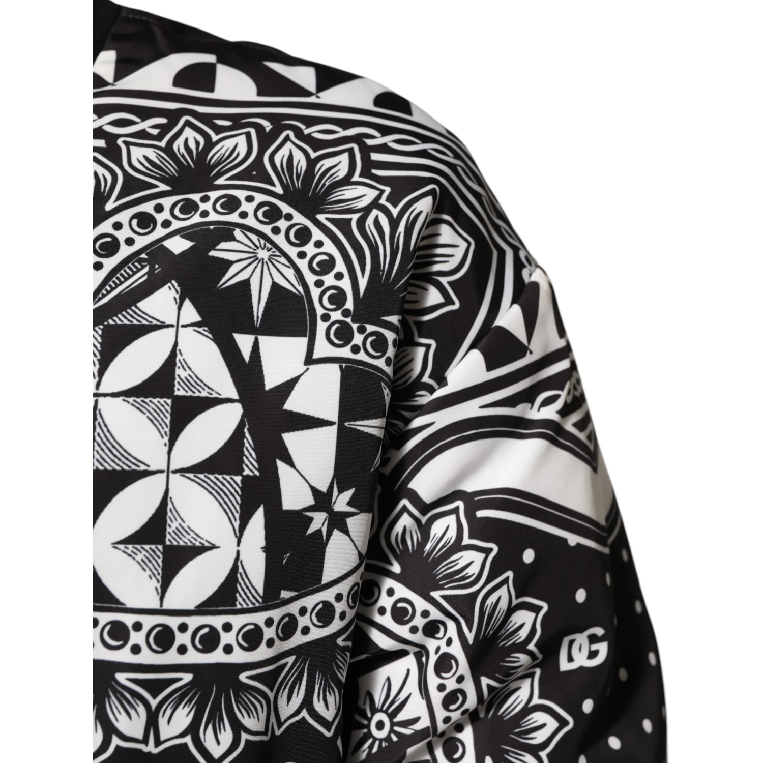 Black White BandanaPrint Men Bomber  Jacket