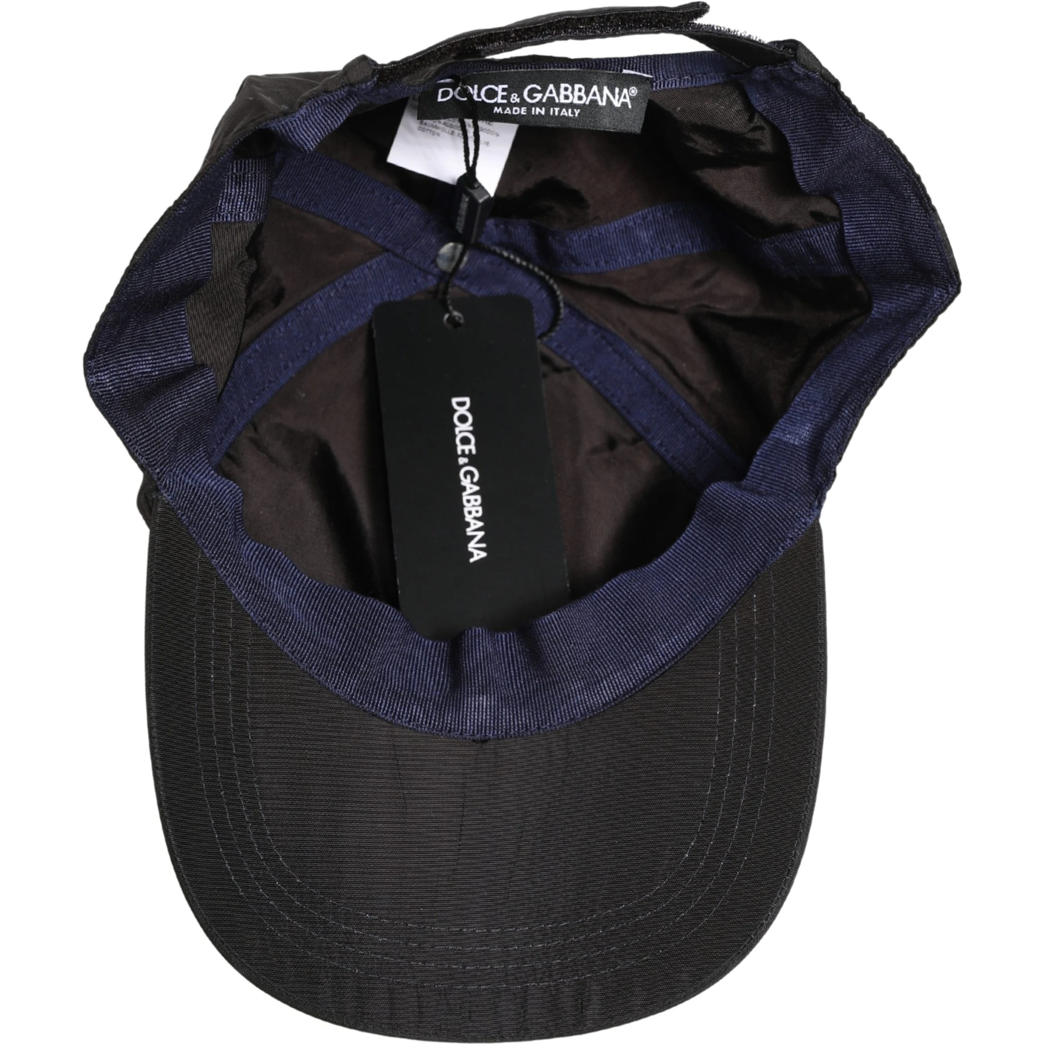 Men Black Cotton 6 Panels Baseball Cap Hat