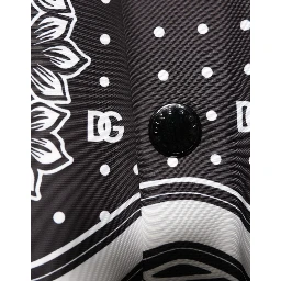 Black White BandanaPrint Men Bomber  Jacket